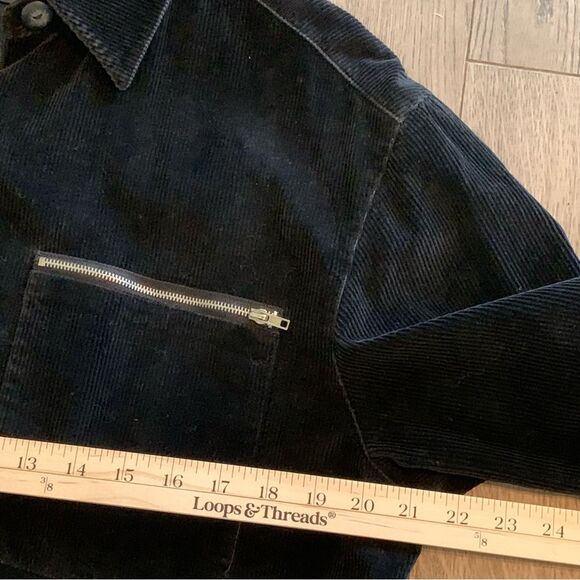 LIZ CLAIBORNE LIZSPORT VINTAGE SHIRT JACKET WOMEN’S S BLACK CORDUROY POCKETS. - Picture 13 of 15